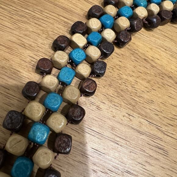 Small Wooden Bead Handbag Boho Unique Shoulder Tribal - Picture 3 of 6